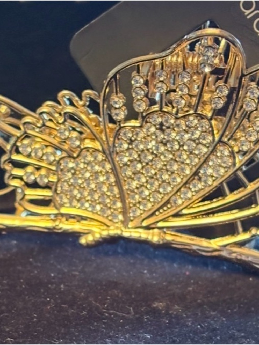 paparazzi Gold Crystal Butterfly Hair clip